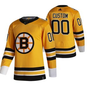 Boston Bruins Trøjer Tilpasset 2021 Reverse Retro Authentic Gold